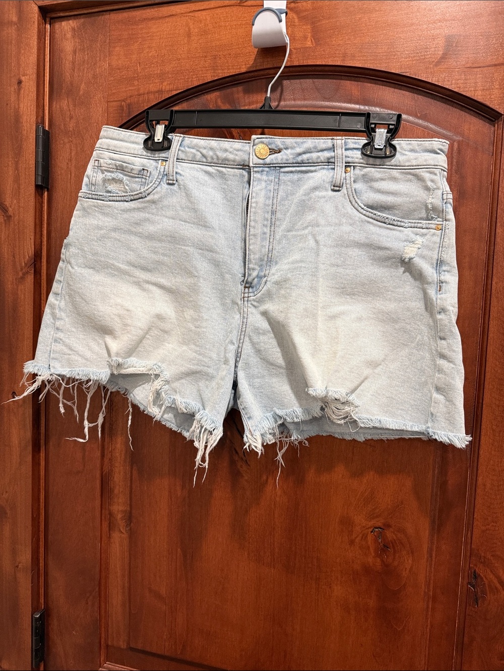 Light Wash Distressed Denim Women's Shorts